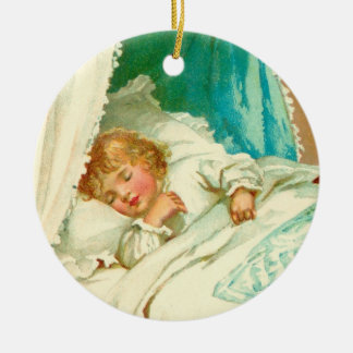 Schläfriges Mädchen Keramikornament