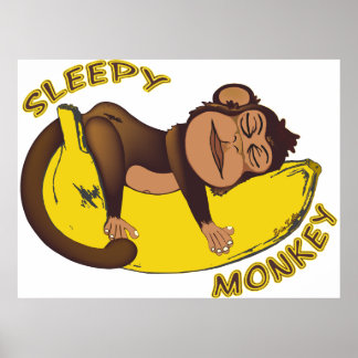Schläfriges Monkey Poster