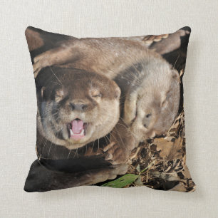 Schläfriges Otter-Foto Kissen