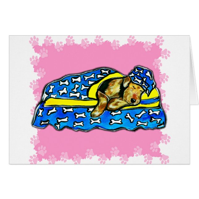 Schlafrosa Airedale (Vorderseite (Horizontal))