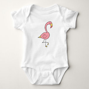 Schlafrosa Flamingo Baby Strampler