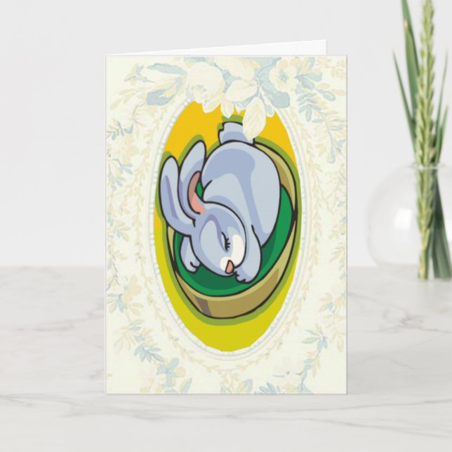 Schlafsäuglingskarte "Bunny Ostercard" Feiertagskarte (Vorderseite)