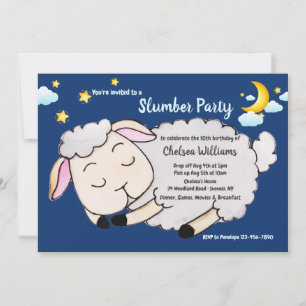 Schlafschaf-Schlummerparty-Einladung Einladung