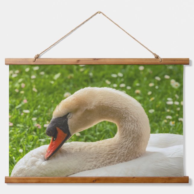 Schlafschwan Wandteppich Mit Holzrahmen (Vorne)