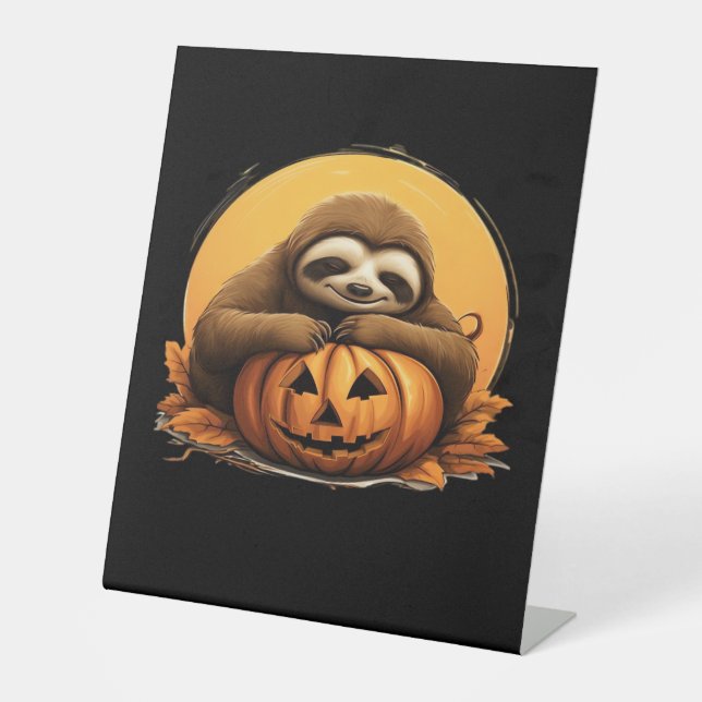 Schlafsessel und Halloween Pumpkin Classic T-Shi Sockelschild (Vorderseite)