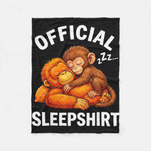 Schlafshirt Tier süß Punch Affe Plüsch umarmend Fleecedecke