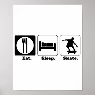 Schlafskateboard essen poster