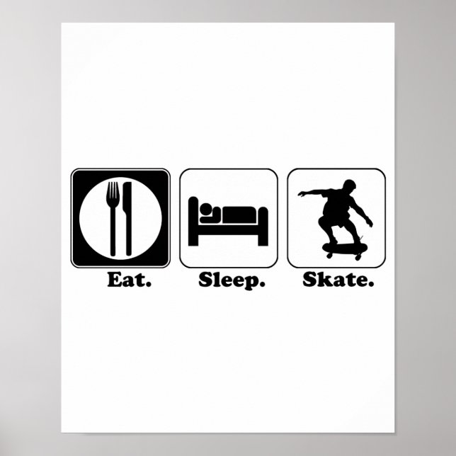 Schlafskateboard essen poster (Vorne)