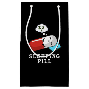 Schlaftablette Funny Medicine Pun Dark BG Kleine Geschenktüte