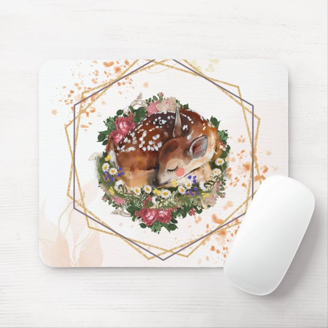 Schlaftier, braune Tiergrafie Mousepad (Mit Mouse)