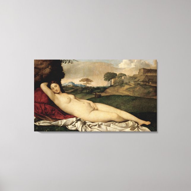 SchlafVenus (von Giorgione) Leinwanddruck (Vorderseite)