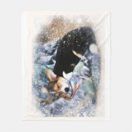Schlafwalisischer Corgi Fleecedecke