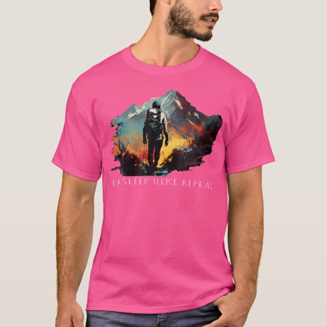 Schlafwanderung wiederholen Wandern Camping Retro  T-Shirt (Vorderseite)