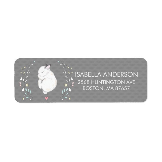 Schlafzimmer Bunny Baby Dusche Adressetikett (Vorne)