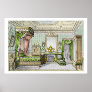 Schlafzimmer in der Renaissanceart (Farbelitho) Poster