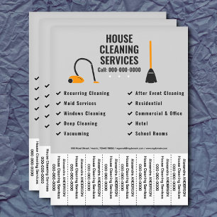 Schlafzimmer, Staubsaugerreinigung Abreißen Streif Flyer