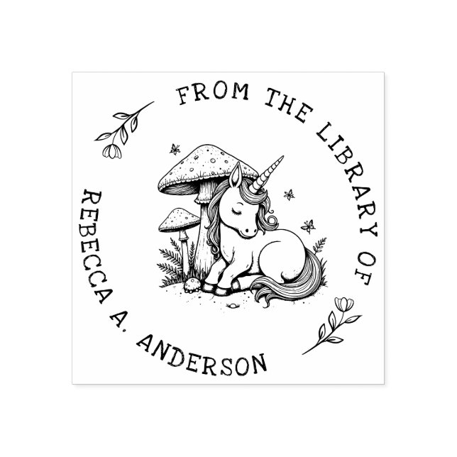 Schlafzimmer Unicorn Toadstool Buchzeichen Briefma Gummistempel (Prägung)