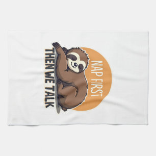 Schlafzitat Sloth Vintage Süßes Faules Tier-Shirt Geschirrtuch