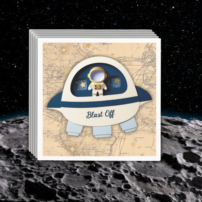 Schlag ab! Moderne Vintage Astronautenkindusche Serviette (Von Creator hochgeladen)