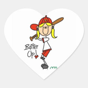 Schlag-auf-Mädchen-Baseball-T-Shirts und Geschenke Herz-Aufkleber