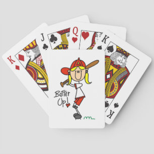 Schlag-auf-Mädchen-Baseball-T-Shirts und Geschenke Spielkarten
