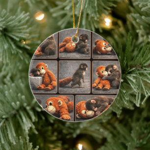 Schlag Baby Affe Keramik Ornament