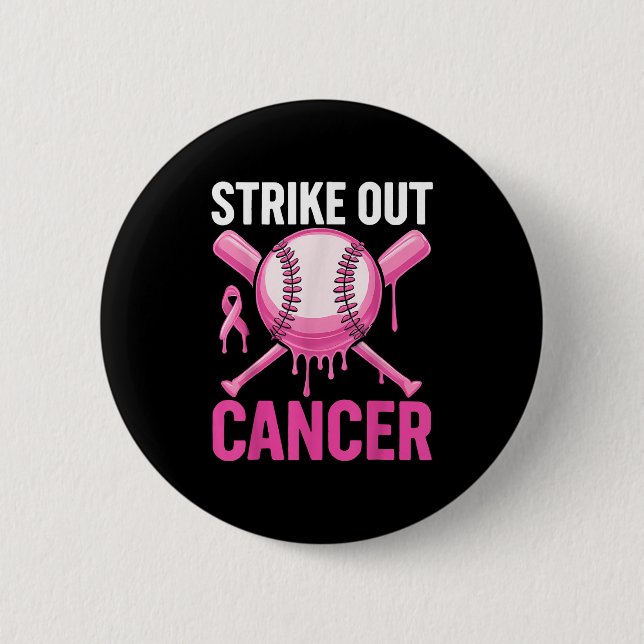 Schlag den Krebs Brustkrebs-Bewusstsein Baseball Button (Vorderseite)