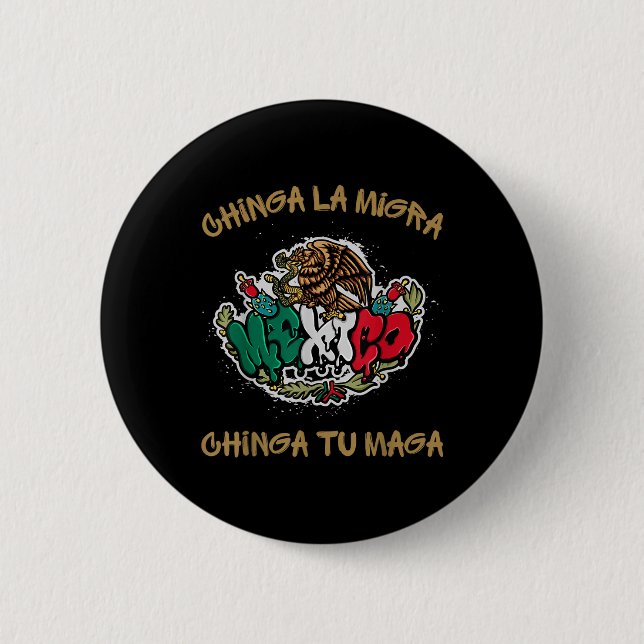 Schlag die Einwanderungsbehörde, schlag deinen mex Button (Vorderseite)