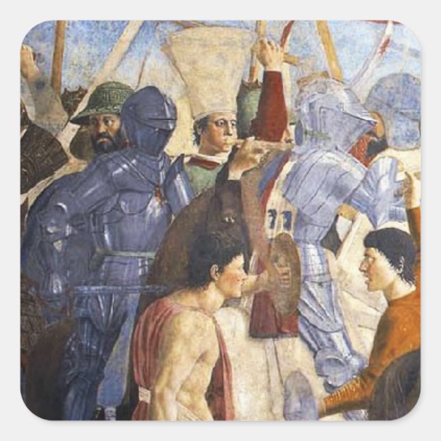 SCHLAG HERACLIUS von Piero Della Francesca Quadratischer Aufkleber (Vorderseite)