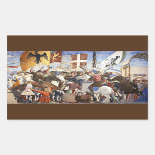 SCHLAG HERACLIUS von Piero Della Francesca Rechteckiger Aufkleber