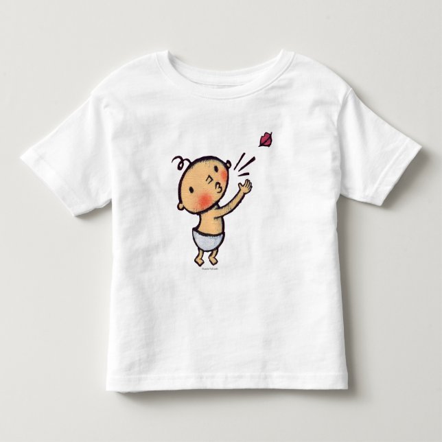 Schlag Leslie Patricelli ein Kuss-Baby Kleinkind T-shirt (Vorderseite)