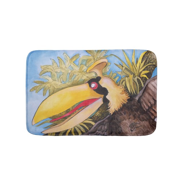 "Schlag-Schlag-Vogel-" Kunst durch Mike Quinn Badematte (Vorderseite)