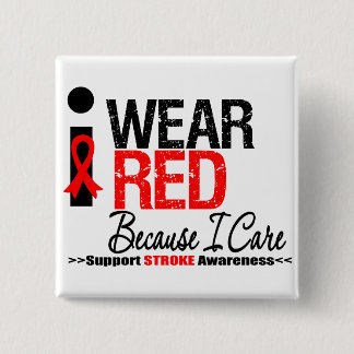 Schlaganfall Bewusstsein ich tragen Red Ribbon, we Button