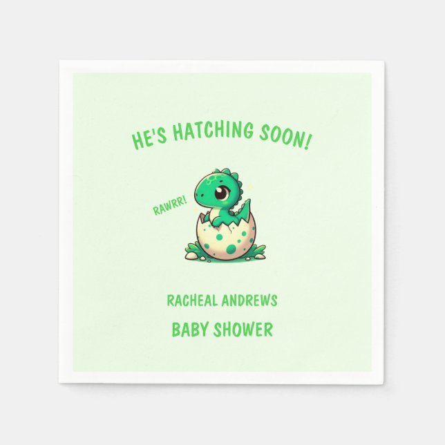 Schläge bald Dinosaur Baby Dusche Baby Dusche Serviette (Vorderseite)