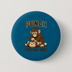 Schlage den Baby-Affen Japan lustiger Meme Button