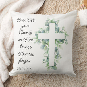 Schlagen Sie all Ihre Angst auf Ihm Eukalyptus Cro Kissen