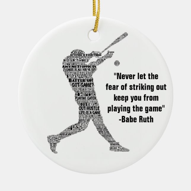 Schlagen Sie auf der Zuhause Baseball Motivierend  Keramik Ornament (Vorne)