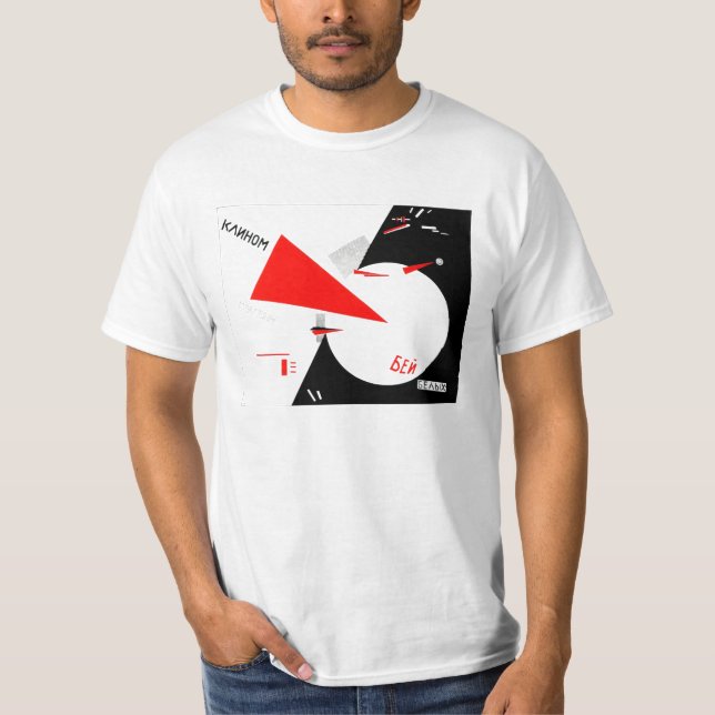schlagen Sie das Weiß mit dem roten Keil T-Shirt (Vorderseite)