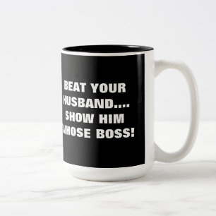 SCHLAGEN SIE IHREN EHEMANN ZWEIFARBIGE TASSE