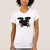 Schlagen Sie mich Trommel-Set-Rosa-T-Shirt