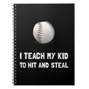 Schlagen Sie und stehlen Sie Baseball Notizblock
