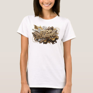 Schlagende Orange STOP STARING Grafik T-Shirt