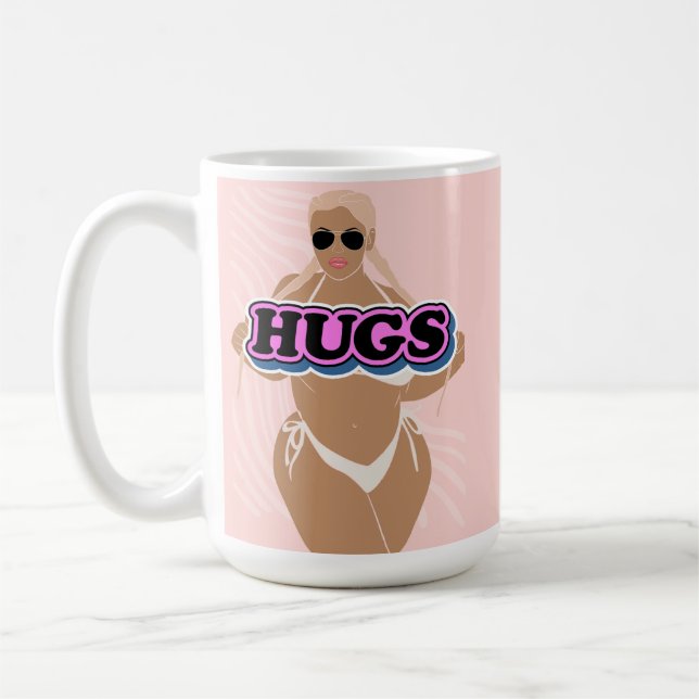 Schläger, Cartoon schön und Dame in Bikinie Kaffeetasse (Links)
