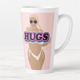 Schläger, Cartoon schön und Dame in Bikinie Milchtasse