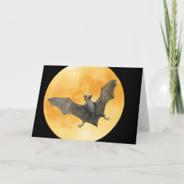 Schläger-Eichhörnchen-Mond-Halloween-Karte Karte