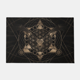 Schläger in der heiligen Geometrie - Schwarzes un Fußmatte