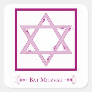 Schläger mitzvah (Davidsstern Eleganz) Quadratischer Aufkleber