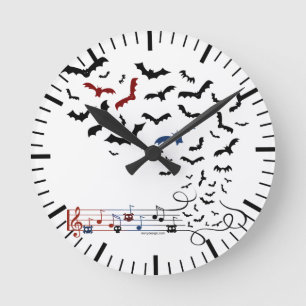 Schläger-Musik-Entwurf 2 Runde Wanduhr