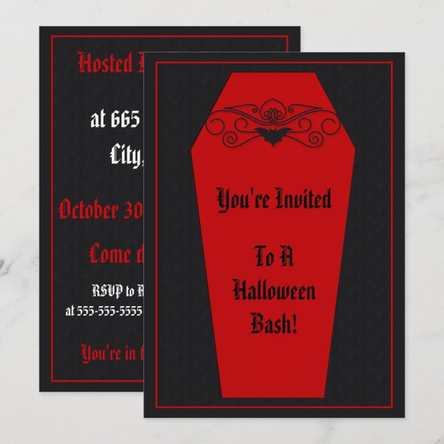 Schläger-Sarg-Einladung Einladung (Vorne/Hinten)