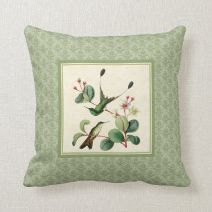 Schläger-Schwanz-Kolibri-Damast-Kissen Kissen